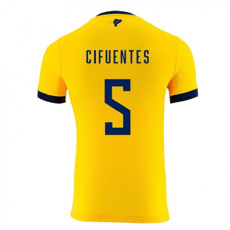 Kandiny Férfi Ecuadori Jose Cifuentes #5 Sárga Hazai Jersey 22-24 Mez Póló Ing