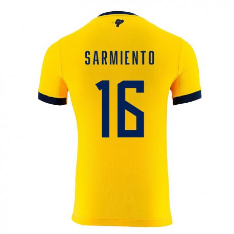 Kandiny Férfi Ecuadori Jeremy Sarmiento #16 Sárga Hazai Jersey 22-24 Mez Póló Ing