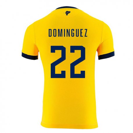 Kandiny Férfi Ecuadori Alexander Dominguez #22 Sárga Hazai Jersey 22-24 Mez Póló Ing