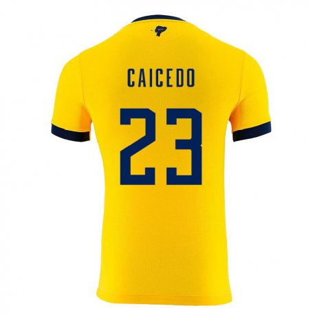 Kandiny Férfi Ecuadori Moises Caicedo #23 Sárga Hazai Jersey 22-24 Mez Póló Ing