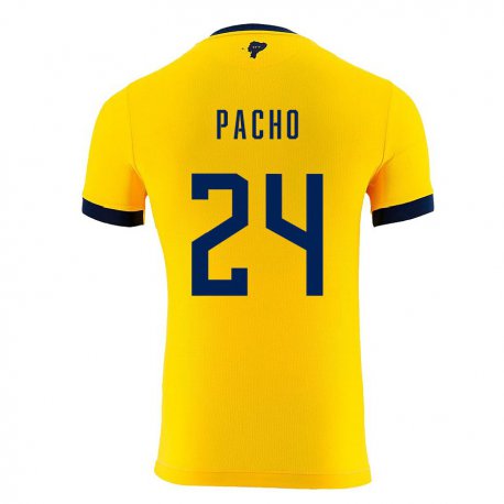 Kandiny Férfi Ecuadori William Pacho #24 Sárga Hazai Jersey 22-24 Mez Póló Ing