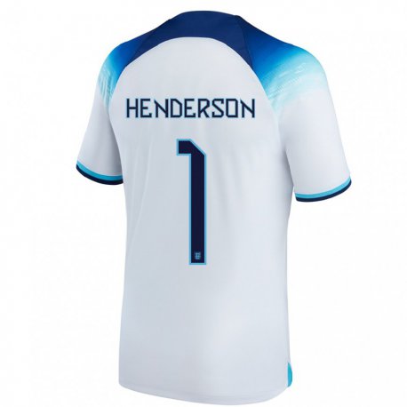 Kandiny Férfi Angol Dean Henderson #1 Fehér Kék Hazai Jersey 22-24 Mez Póló Ing