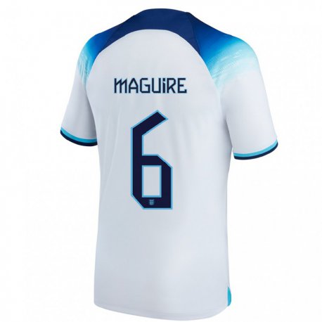 Kandiny Férfi Angol Harry Maguire #6 Fehér Kék Hazai Jersey 22-24 Mez Póló Ing