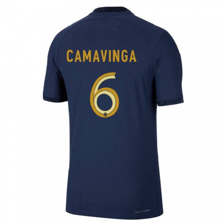 Kandiny Férfi Francia Eduardo Camavinga #6 Sötétkék Hazai Jersey 22-24 Mez Póló Ing