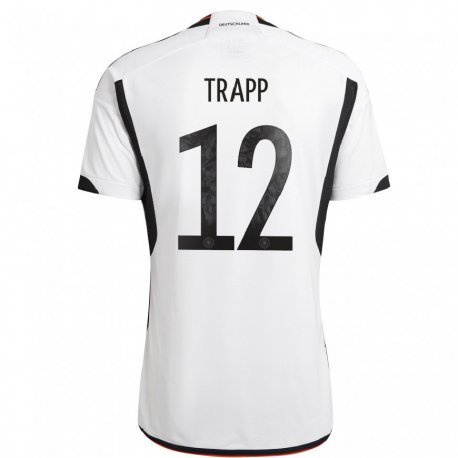 Kandiny Férfi Német Kevin Trapp #12 Fehér Fekete Hazai Jersey 22-24 Mez Póló Ing