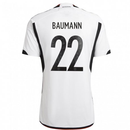 Kandiny Férfi Német Oliver Baumann #22 Fehér Fekete Hazai Jersey 22-24 Mez Póló Ing