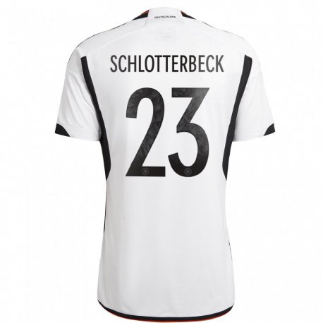 Kandiny Férfi Német Nico Schlotterbeck #23 Fehér Fekete Hazai Jersey 22-24 Mez Póló Ing