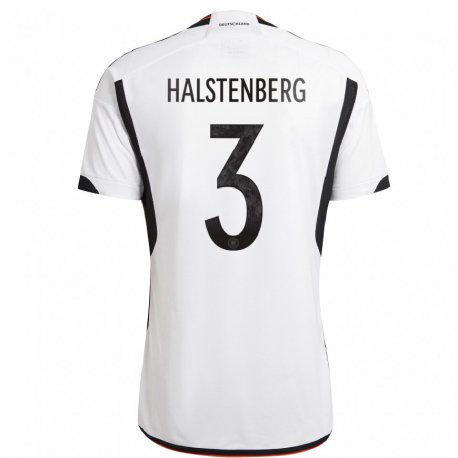Kandiny Férfi Német Marcel Halstenberg #3 Fehér Fekete Hazai Jersey 22-24 Mez Póló Ing