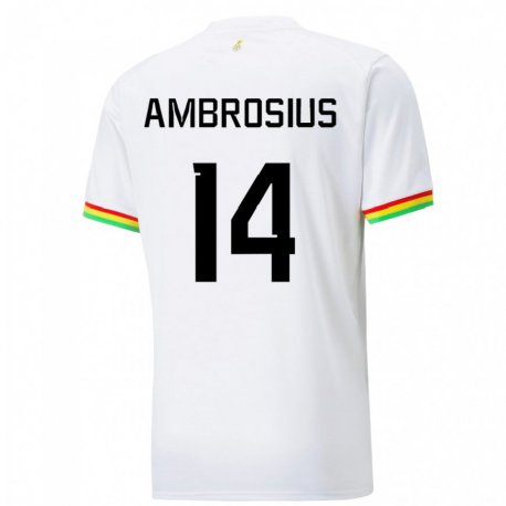 Kandiny Férfi Ghánai Stephan Ambrosius #14 Fehér Hazai Jersey 22-24 Mez Póló Ing