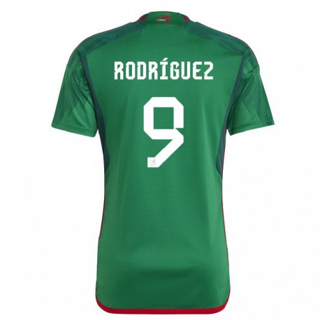 Kandiny Férfi Mexikói Carlos Rodriguez #9 Zöld Hazai Jersey 22-24 Mez Póló Ing