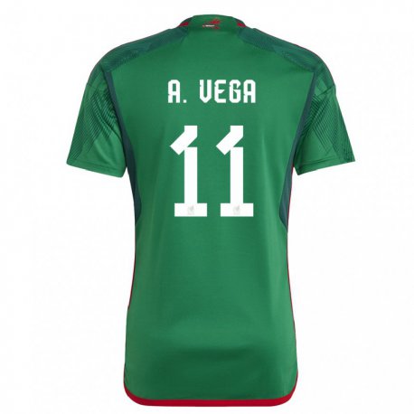 Kandiny Férfi Mexikói Alexis Vega #11 Zöld Hazai Jersey 22-24 Mez Póló Ing