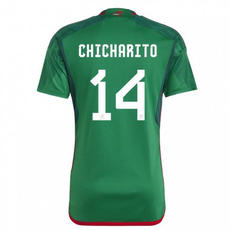 Kandiny Férfi Mexikói Chicharito #14 Zöld Hazai Jersey 22-24 Mez Póló Ing