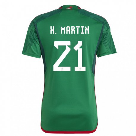 Kandiny Férfi Mexikói Henry Martin #21 Zöld Hazai Jersey 22-24 Mez Póló Ing