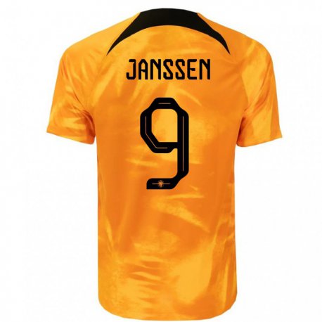 Kandiny Férfi Holland Vincent Janssen #9 Lézer Narancs Hazai Jersey 22-24 Mez Póló Ing