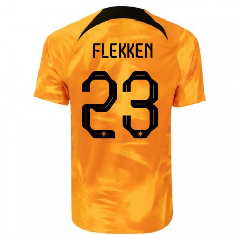 Kandiny Férfi Holland Mark Flekken #23 Lézer Narancs Hazai Jersey 22-24 Mez Póló Ing