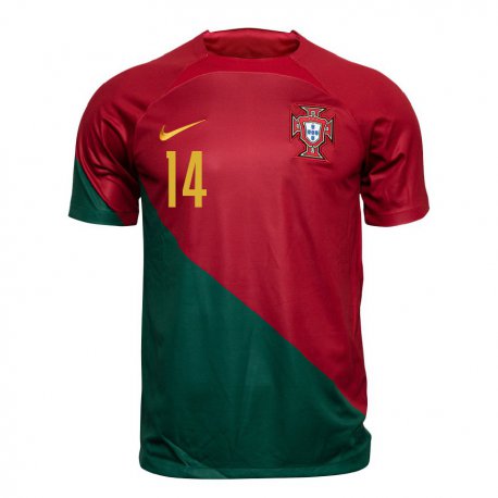Kandiny Férfi Portugál William Carvalho #14 Piros Zöld Hazai Jersey 22-24 Mez Póló Ing