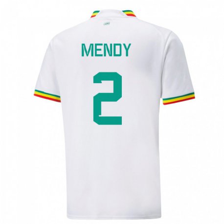 Kandiny Férfi Szenegáli Formose Mendy #2 Fehér Hazai Jersey 22-24 Mez Póló Ing