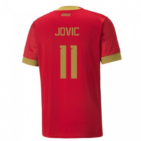 Kandiny Férfi Szerb Luka Jovic #11 Piros Hazai Jersey 22-24 Mez Póló Ing