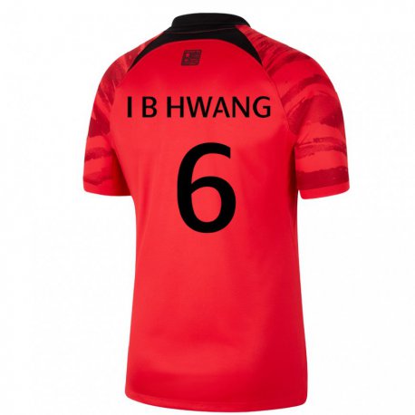 Kandiny Férfi Dél-koreai In-beom Hwang #6 Piros Fekete Hazai Jersey 22-24 Mez Póló Ing