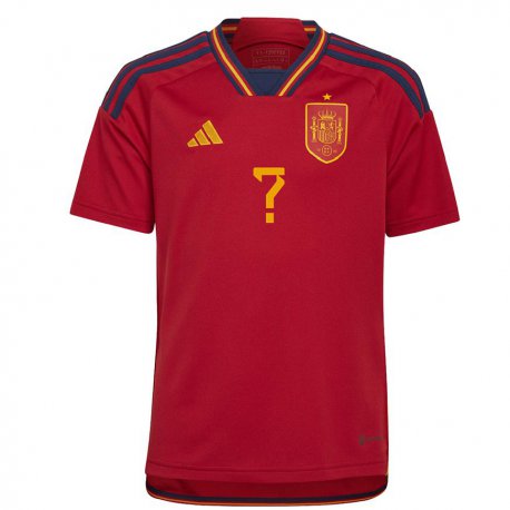 Kandiny Férfi Spanyol Az Ön Neve #0 Piros Hazai Jersey 22-24 Mez Póló Ing