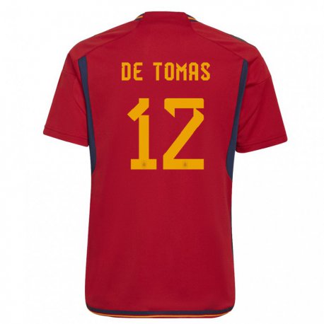 Kandiny Férfi Spanyol Raul De Tomas #12 Piros Hazai Jersey 22-24 Mez Póló Ing