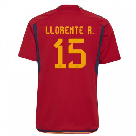 Kandiny Férfi Spanyol Diego Llorente #15 Piros Hazai Jersey 22-24 Mez Póló Ing