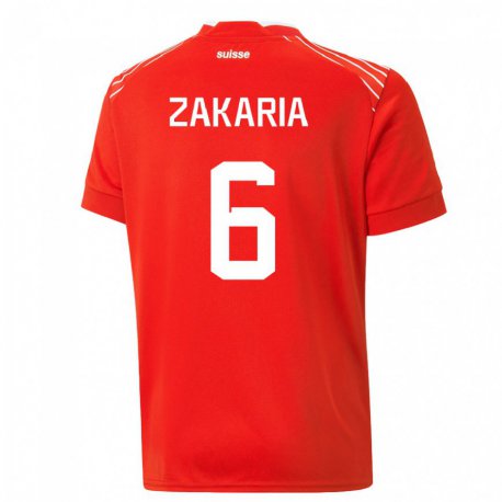 Kandiny Férfi Svájci Denis Zakaria #6 Piros Hazai Jersey 22-24 Mez Póló Ing