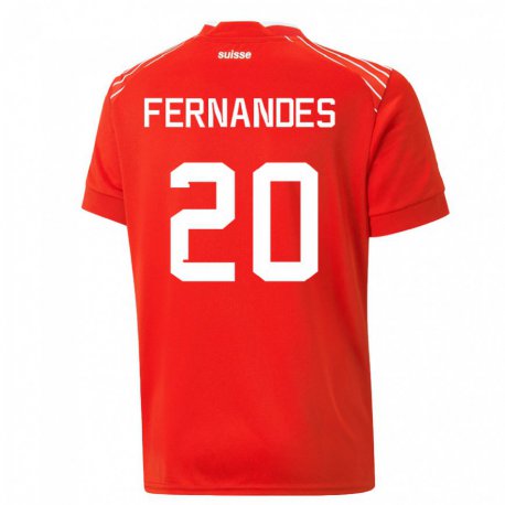 Kandiny Férfi Svájci Edimilson Fernandes #20 Piros Hazai Jersey 22-24 Mez Póló Ing