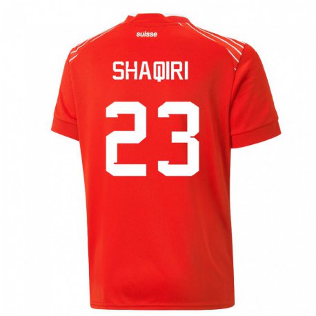 Kandiny Férfi Svájci Xherdan Shaqiri #23 Piros Hazai Jersey 22-24 Mez Póló Ing