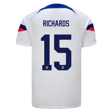 Kandiny Férfi Amerikai Chris Richards #15 Fehér Hazai Jersey 22-24 Mez Póló Ing
