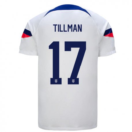 Kandiny Férfi Amerikai Malik Tillman #17 Fehér Hazai Jersey 22-24 Mez Póló Ing