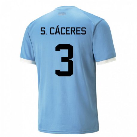Kandiny Férfi Uruguayi Sebastian Caceres #3 Kék Hazai Jersey 22-24 Mez Póló Ing
