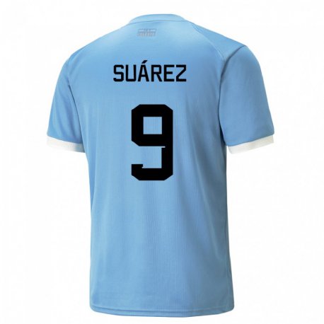 Kandiny Férfi Uruguayi Luis Suarez #9 Kék Hazai Jersey 22-24 Mez Póló Ing