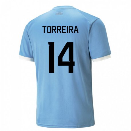 Kandiny Férfi Uruguayi Lucas Torreira #14 Kék Hazai Jersey 22-24 Mez Póló Ing
