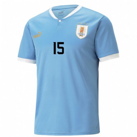 Kandiny Férfi Uruguayi Federico Valverde #15 Kék Hazai Jersey 22-24 Mez Póló Ing