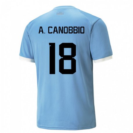 Kandiny Férfi Uruguayi Agustin Canobbio #18 Kék Hazai Jersey 22-24 Mez Póló Ing