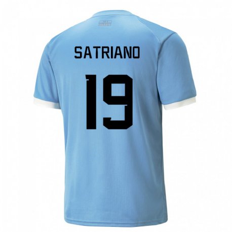 Kandiny Férfi Uruguayi Martin Satriano #19 Kék Hazai Jersey 22-24 Mez Póló Ing