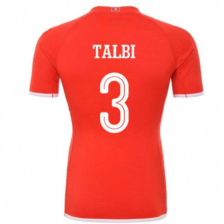 Kandiny Férfi Tunéziai Montassar Talbi #3 Piros Hazai Jersey 22-24 Mez Póló Ing