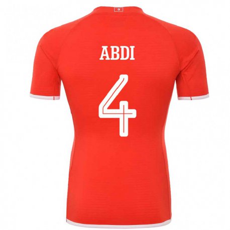 Kandiny Férfi Tunéziai Ali Abdi #4 Piros Hazai Jersey 22-24 Mez Póló Ing
