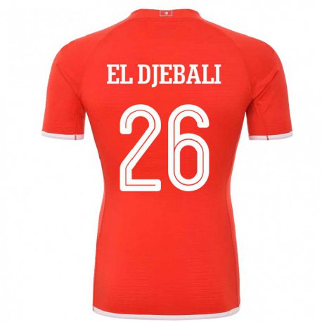 Kandiny Férfi Tunéziai Chaim El Djebali #26 Piros Hazai Jersey 22-24 Mez Póló Ing