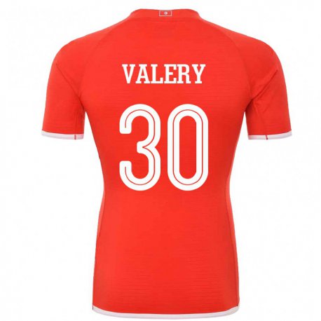 Kandiny Férfi Tunéziai Yann Valery #30 Piros Hazai Jersey 22-24 Mez Póló Ing