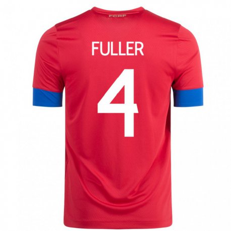 Kandiny Férfi Costa Rica Keysher Fuller #4 Piros Hazai Jersey 22-24 Mez Póló Ing