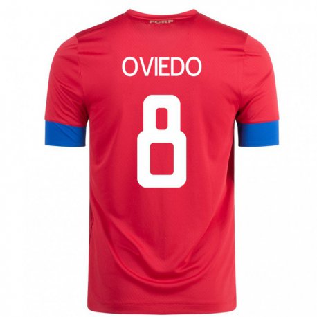 Kandiny Férfi Costa Rica Bryan Oviedo #8 Piros Hazai Jersey 22-24 Mez Póló Ing