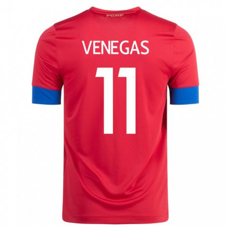 Kandiny Férfi Costa Rica Johan Venegas #11 Piros Hazai Jersey 22-24 Mez Póló Ing