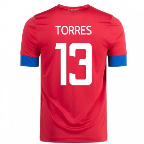 Kandiny Férfi Costa Rica Gerson Torres #13 Piros Hazai Jersey 22-24 Mez Póló Ing