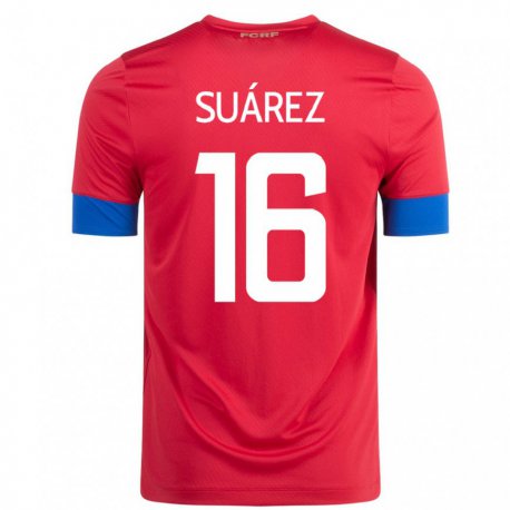 Kandiny Férfi Costa Rica Aaron Suarez #16 Piros Hazai Jersey 22-24 Mez Póló Ing