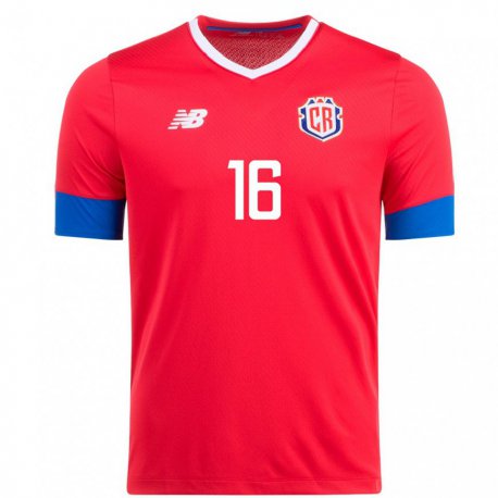 Kandiny Férfi Costa Rica Aaron Suarez #16 Piros Hazai Jersey 22-24 Mez Póló Ing