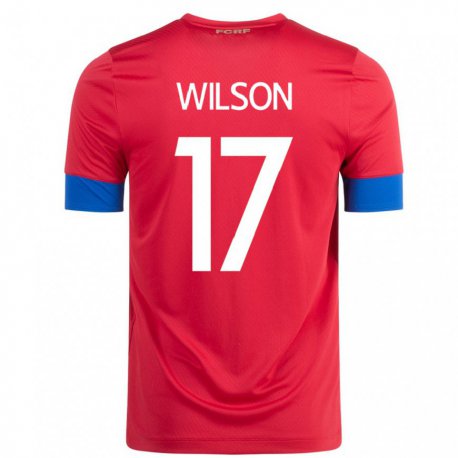 Kandiny Férfi Costa Rica Roan Wilson #17 Piros Hazai Jersey 22-24 Mez Póló Ing