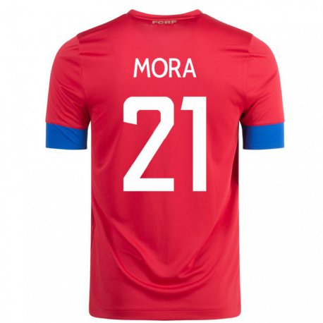 Kandiny Férfi Costa Rica Carlos Mora #21 Piros Hazai Jersey 22-24 Mez Póló Ing