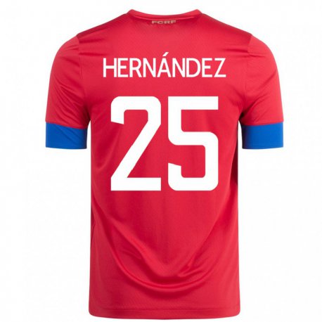 Kandiny Férfi Costa Rica Anthony Hernandez #25 Piros Hazai Jersey 22-24 Mez Póló Ing